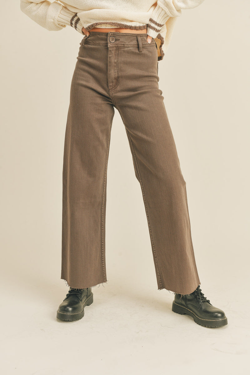 Brown Wide Leg Denim