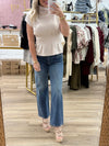 Sand Pleated Waisted Top