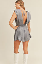 Blue Satin Romper