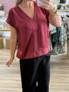 V-Neck Satin Top