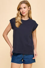 Solid Cap Sleeve Top