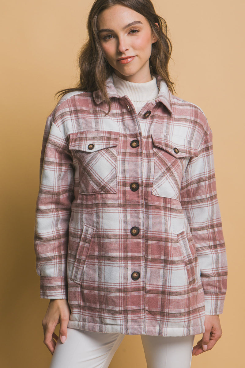 Pink Plaid Shacket