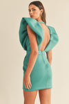 Teal Wrap Mini Dress
