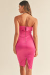 Pink Strapless Midi