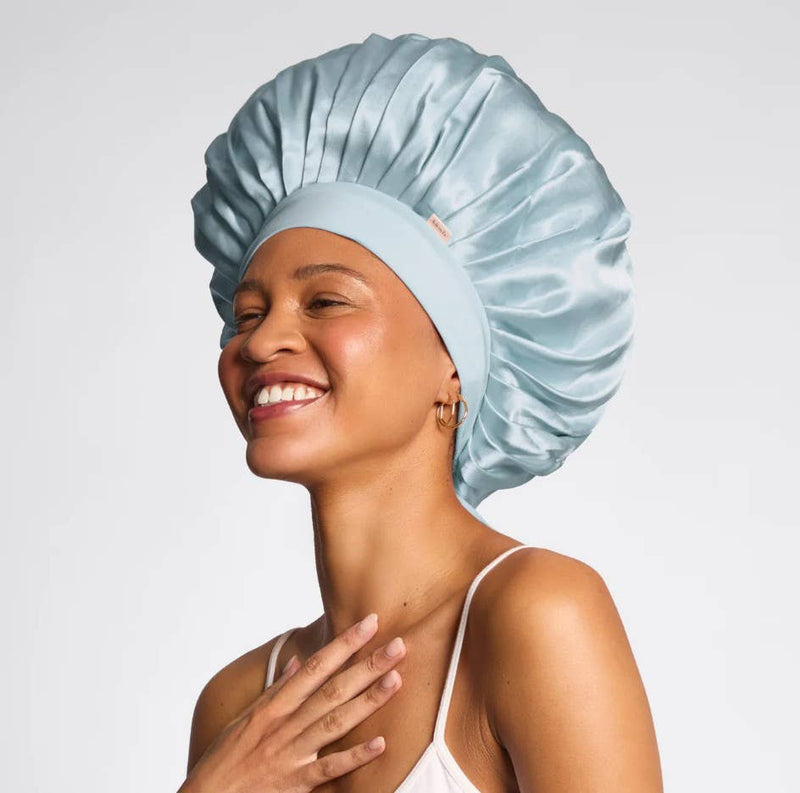 Adjustable Satin Bonnet- Haze Blue