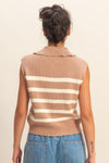 Taupe/Cream Stripe Vest