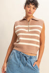 Taupe/Cream Stripe Vest