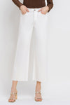 White HR Crop Wide Leg