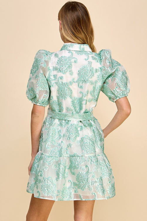 Mint Jacquard Dress