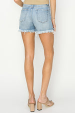 Button Down Distressed Shorts