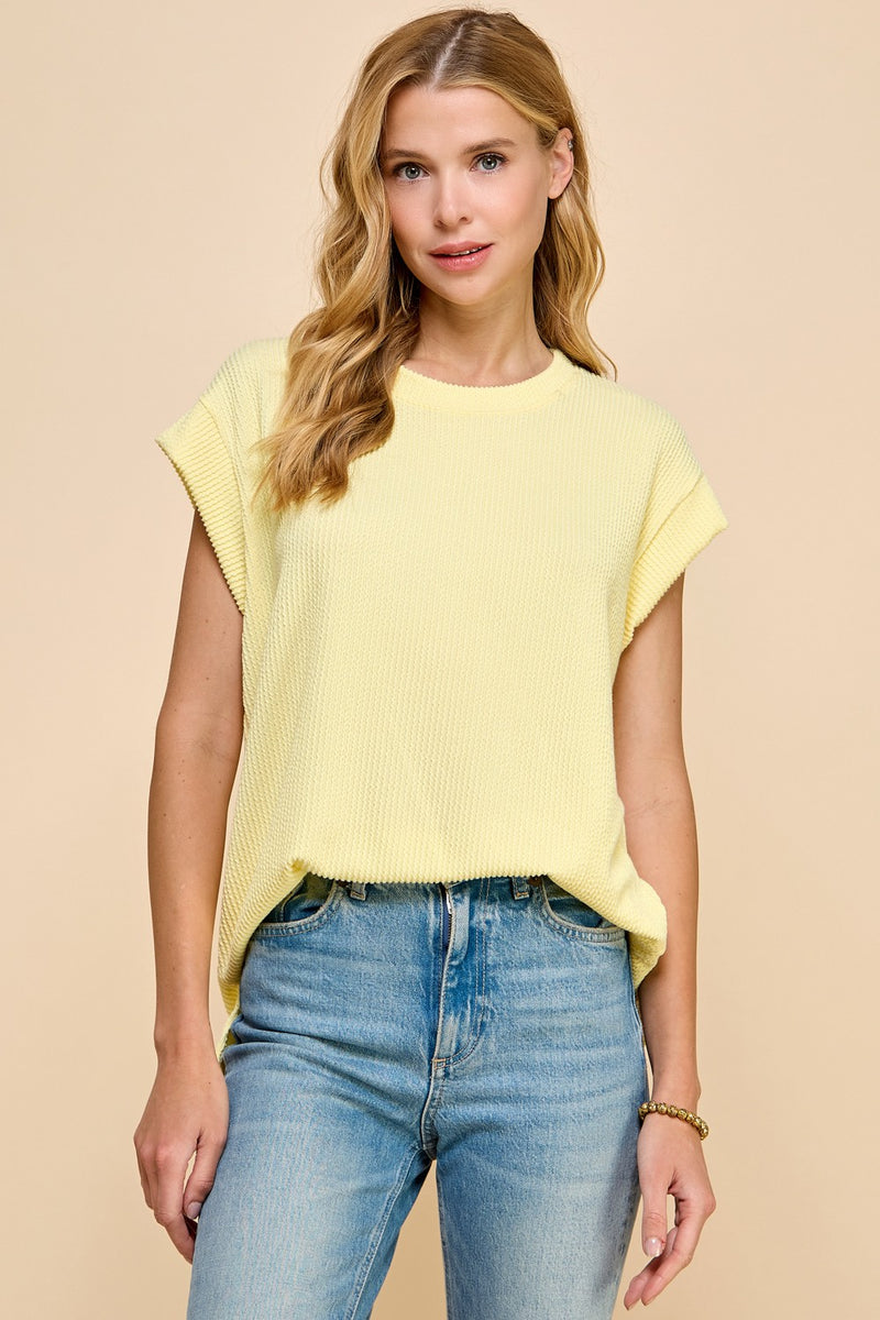 Cap Sleeve Ribbed Top