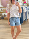 Stripe Bubble Sleeve Top