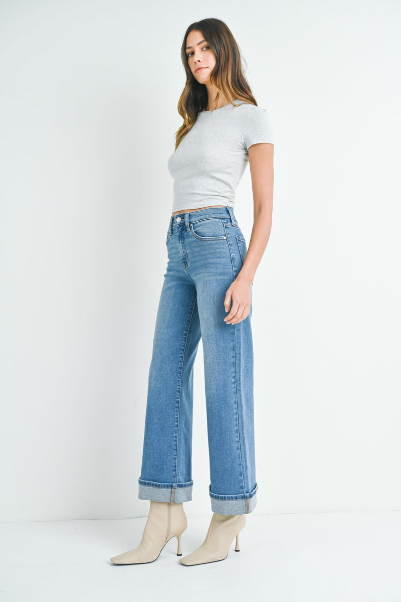 MR Wide Leg Cuff Denim