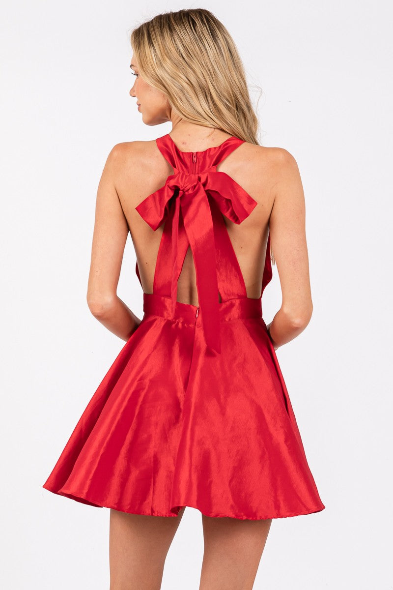 Red Halter Style Dress