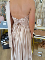 Champagne Satin Maxi Dress
