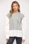 Grey Pom Pom Detail Sweater