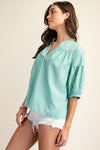 Green/White Stripe Top
