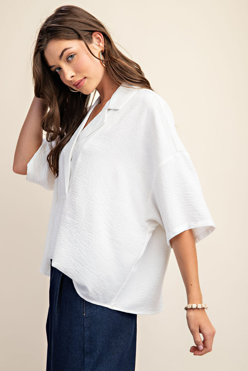 White Dolman Sleeve Top
