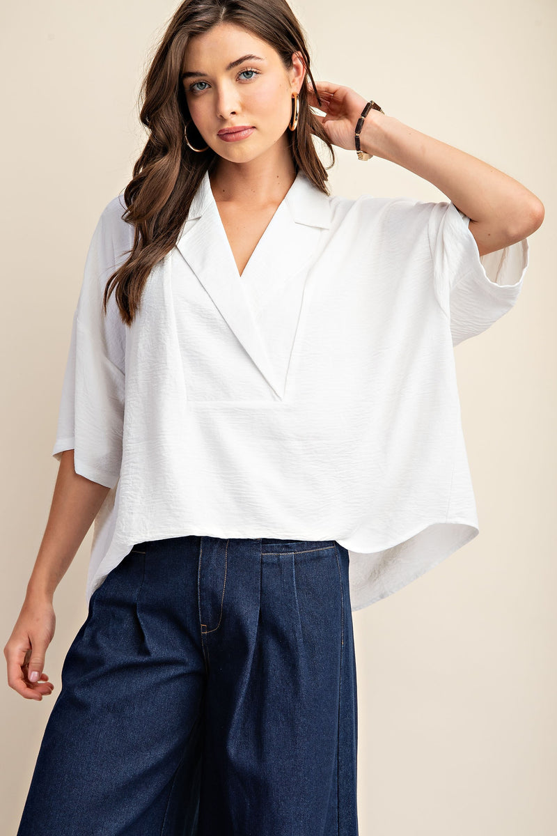 White Dolman Sleeve Top