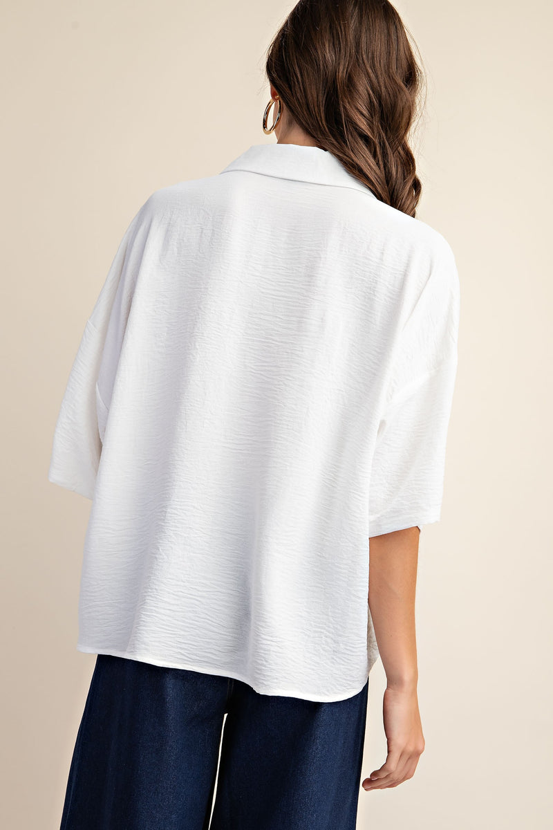 White Dolman Sleeve Top