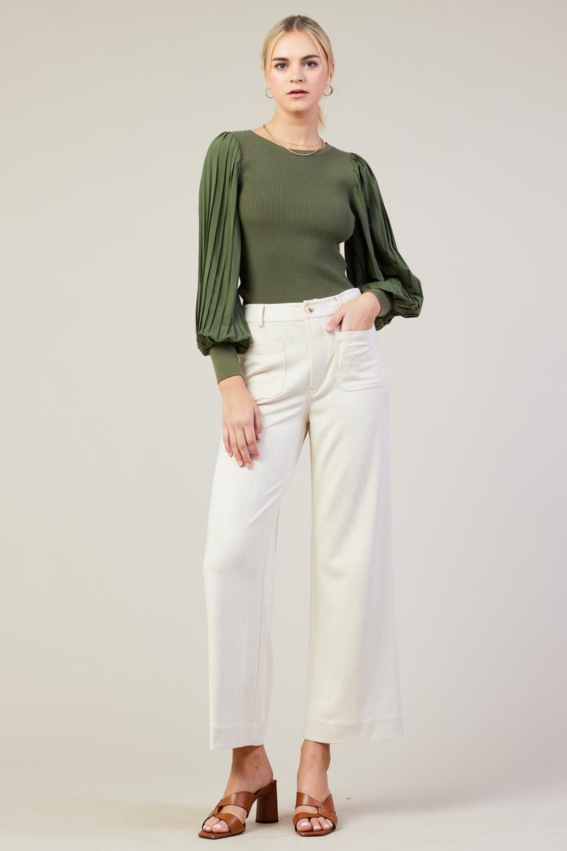 Cream Faux Suede Pants