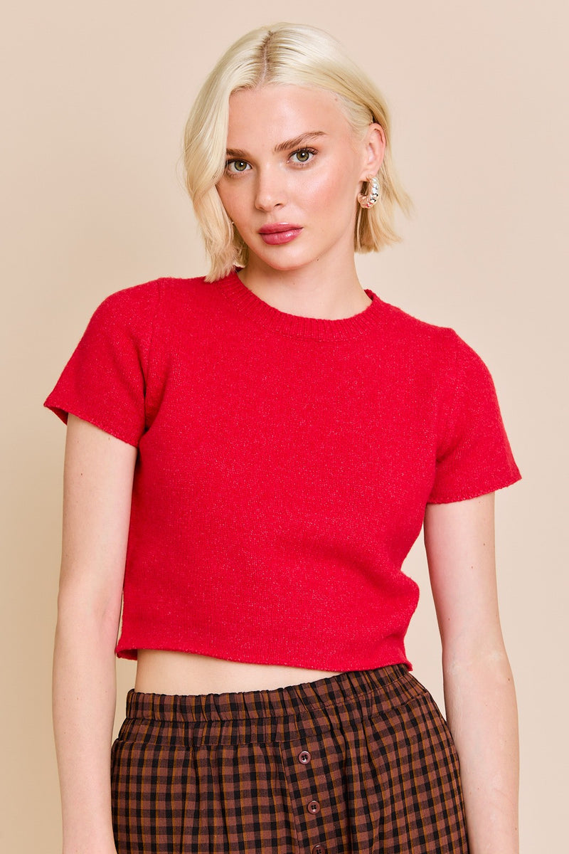 Red Cropped Sweater