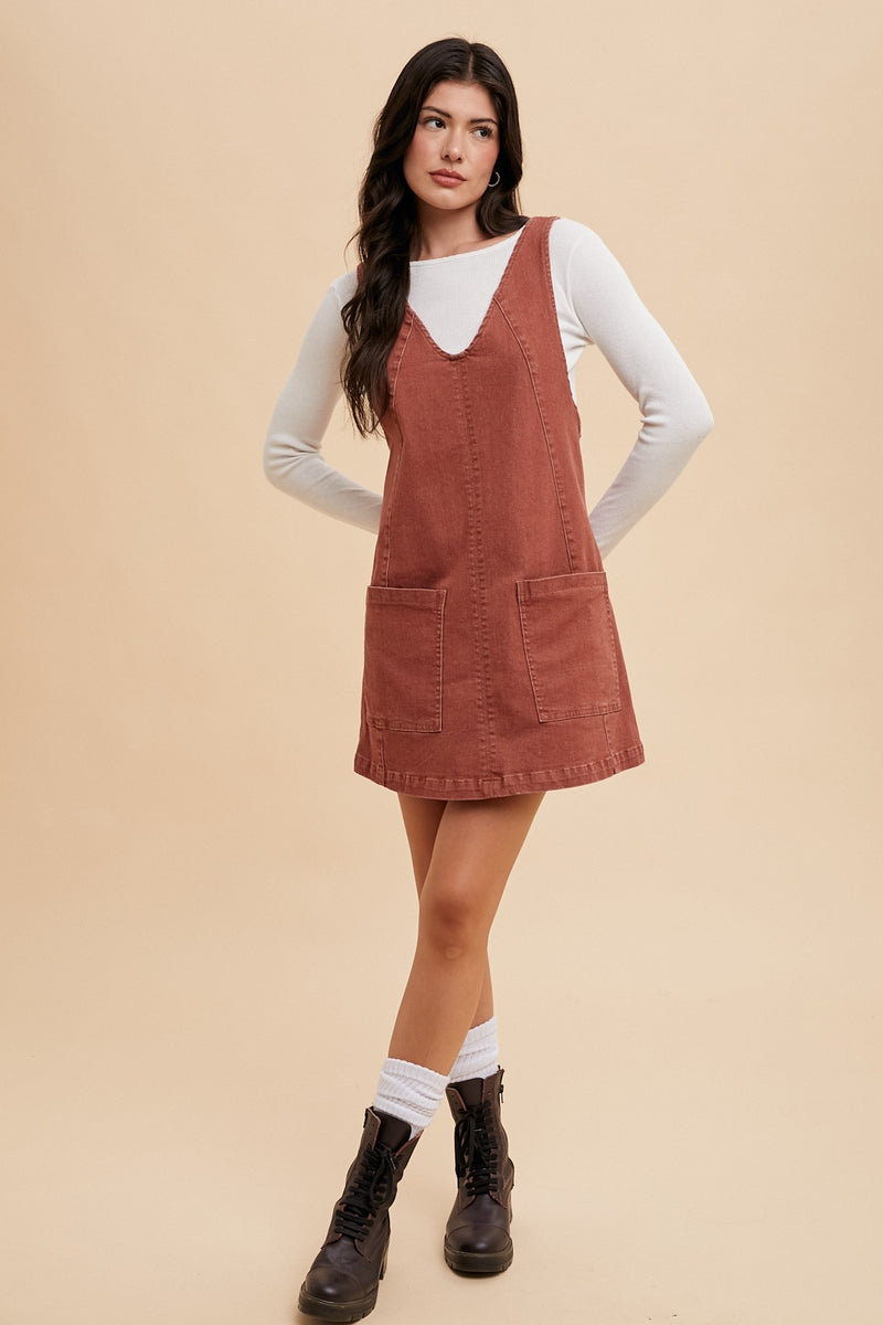 Brick Overall Dress