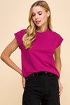 Solid Cap Sleeve Top