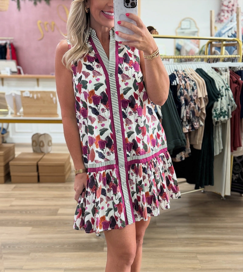 Burgundy Floral Dress
