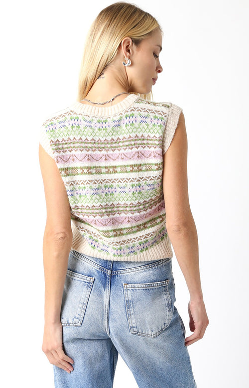 Pink/Green Sweater Vest