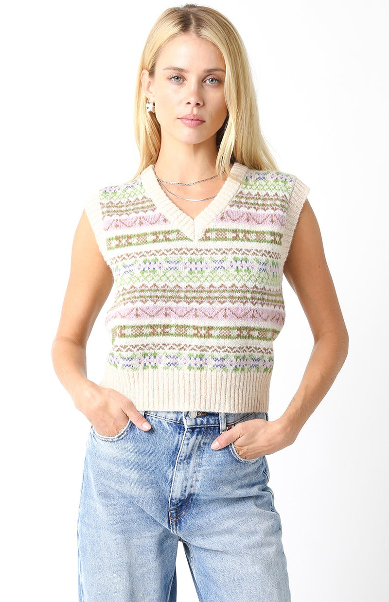 Pink/Green Sweater Vest