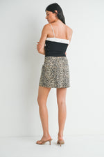 Leopard Denim Skirt