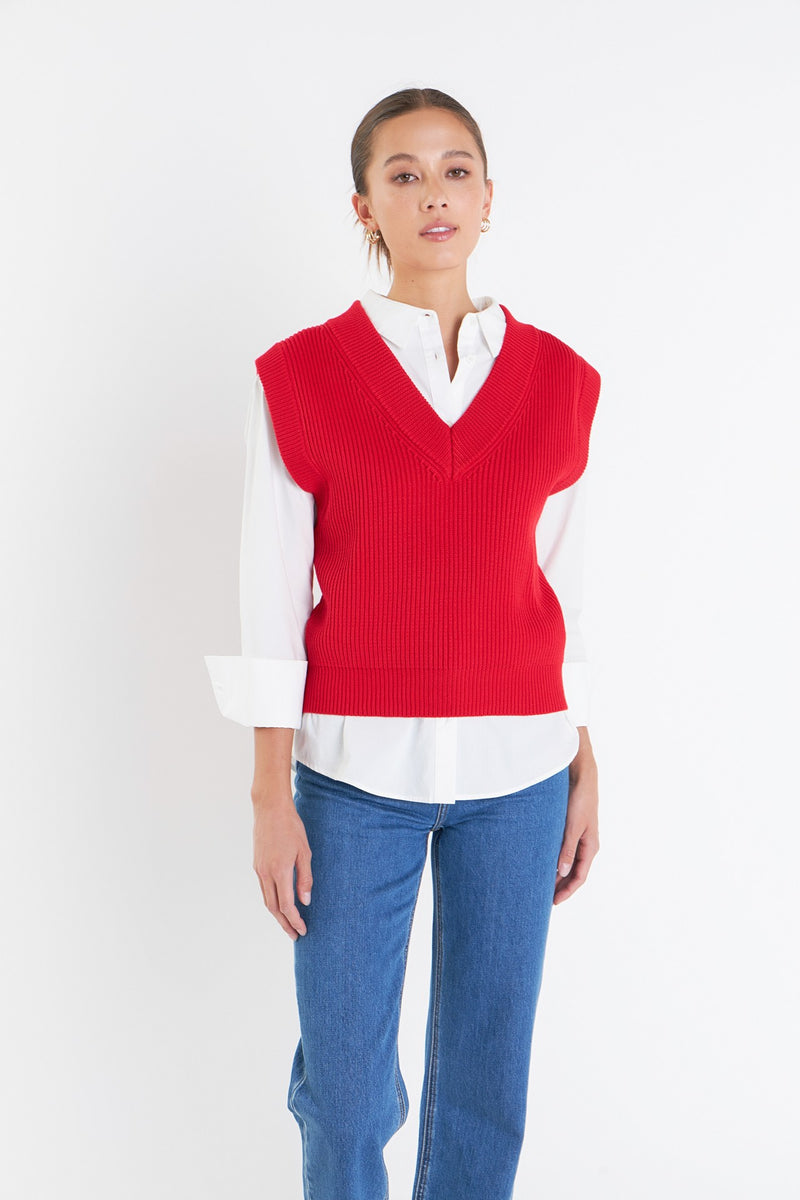 Red Sweater Vest