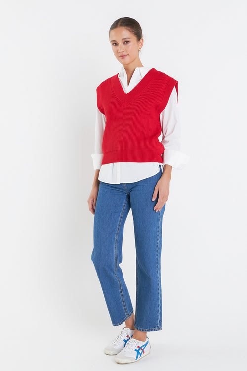 Red Sweater Vest