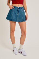 Flared Denim Skirt