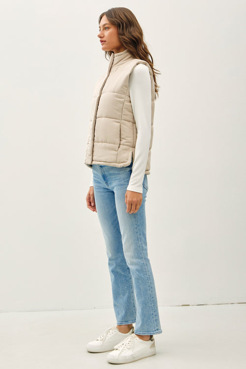 Beige Puffer Vest