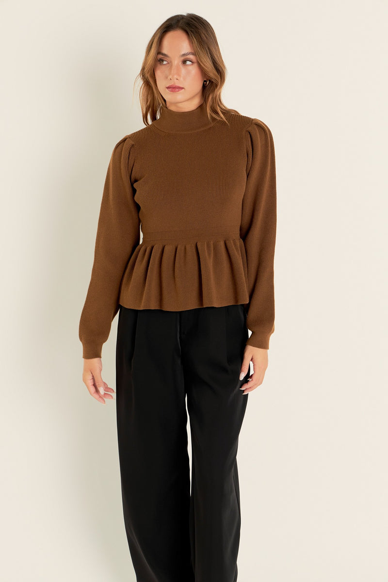 Mocha Peplum Top