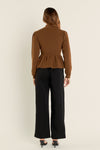 Mocha Peplum Top