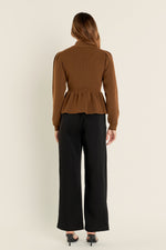 Mocha Peplum Top