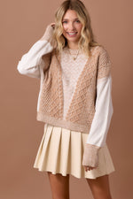 Mixed Taupe Pullover Sweater
