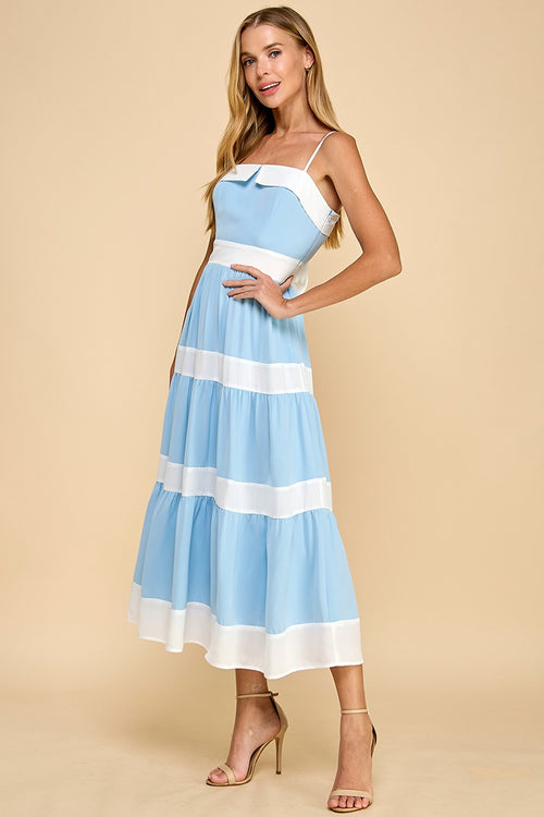 Blue/White Tiered Dress