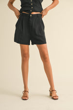 Black Tencel Shorts