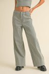 Blue Stripe Wide Leg Denim