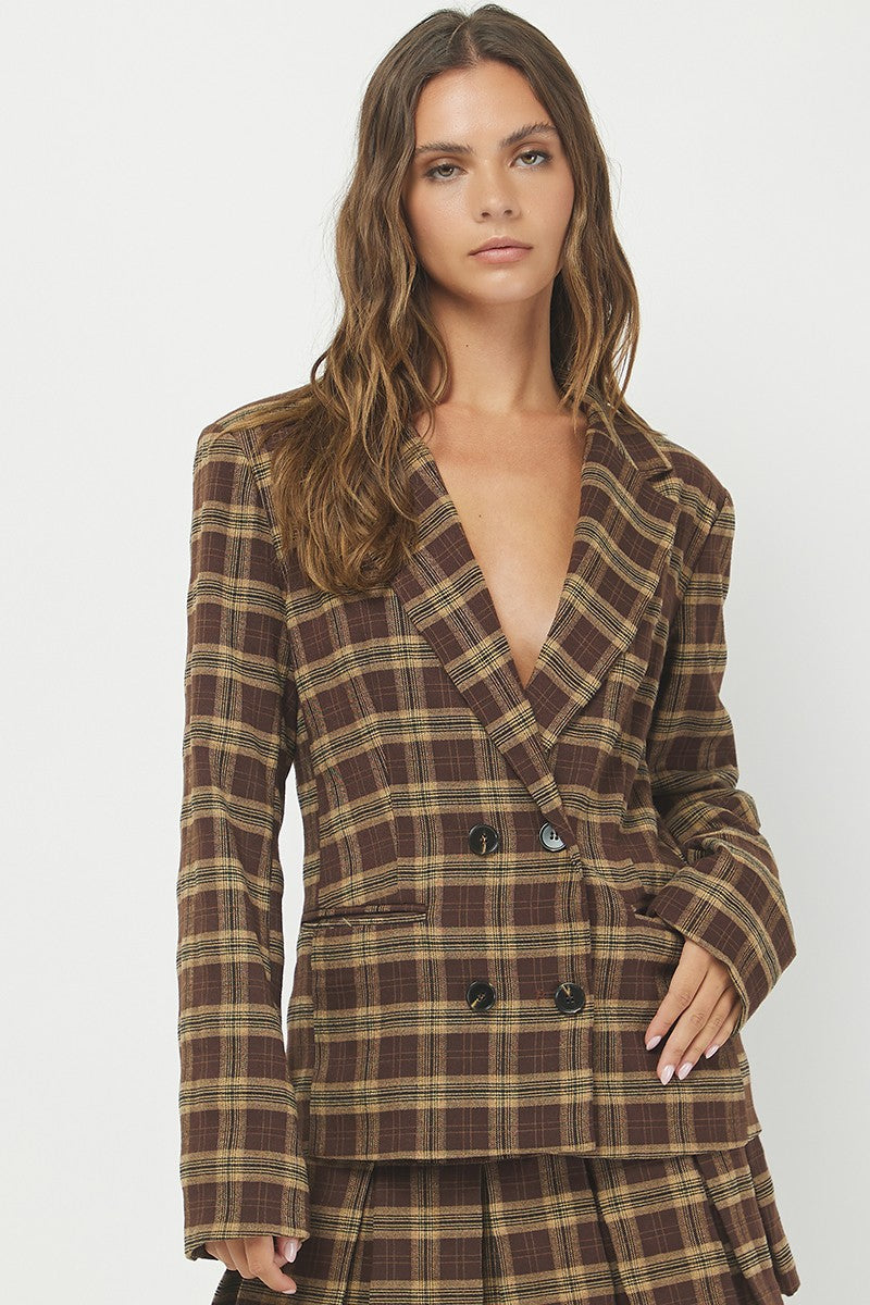 Brown Plaid Blazer