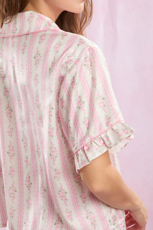 Satin Floral Pajama Set