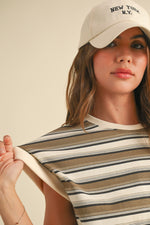 Olive Stripe Top