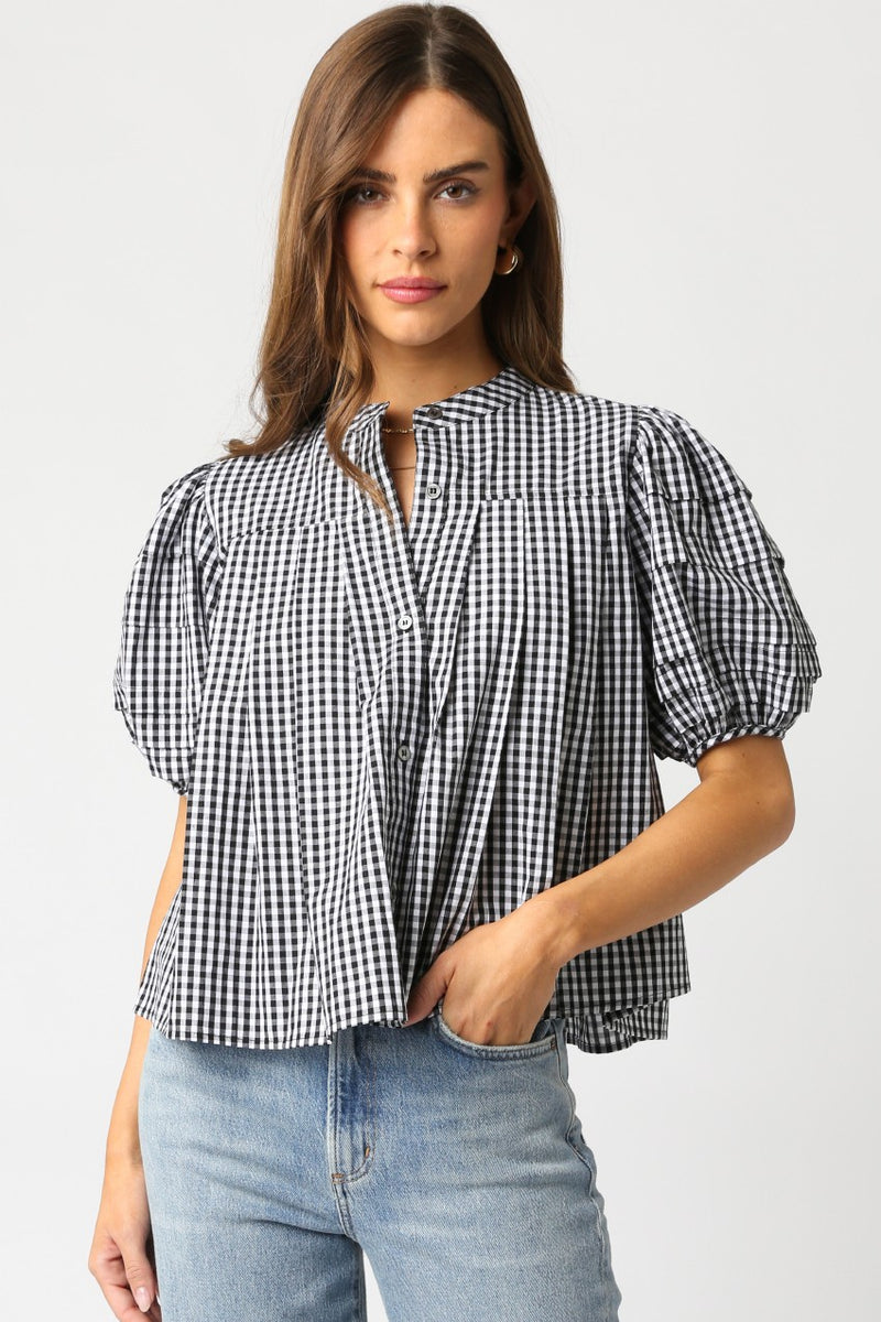 Black/White Checkered Top
