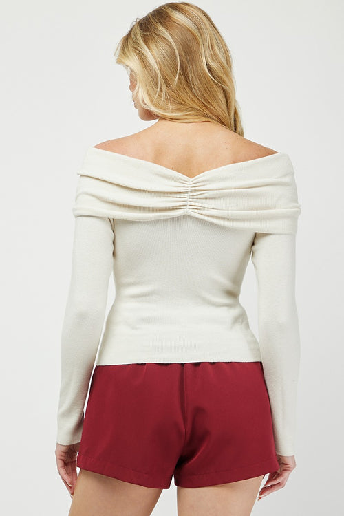 Cream Off the Shoulder Top