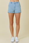 Denim Shorts w/Scallop Edge