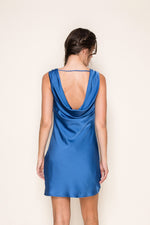 Drape Back Satin Dress